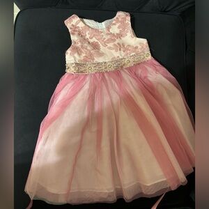 Rare Editions 2T Two-Tone Mesh Fit-And-Flare Dress